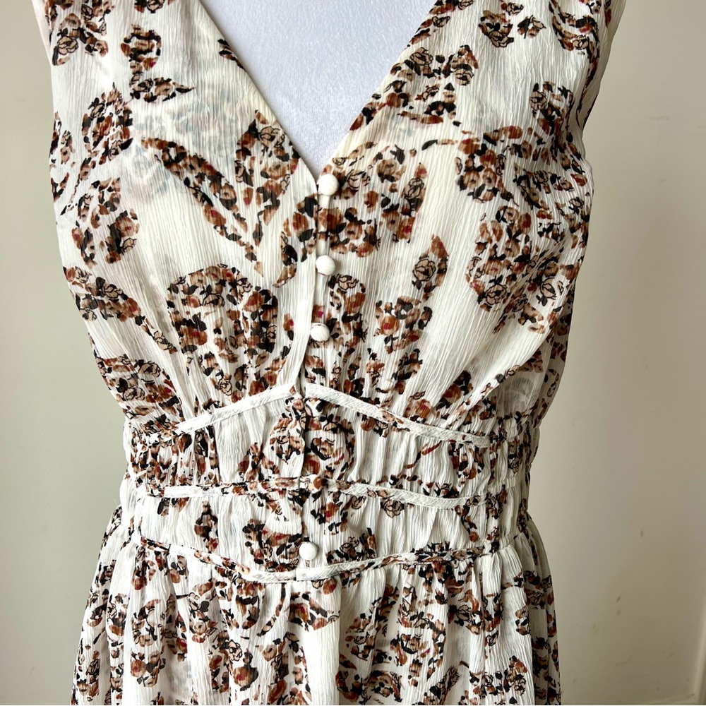 WHITE HOUSE BLACK MARKET Sleeveless Floral Ruched Lightweight Dress—SZ. Large - Picture 3 of 14
